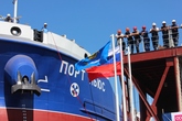 Спуск танкера-химовоза «ПортНьюс» на воду